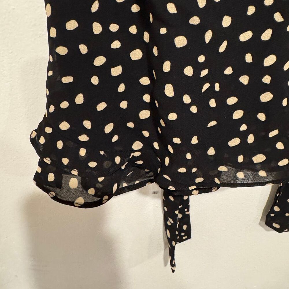 Umgee Womens Polka Dot Ruffle Roper Black Size Medium - Picture 3 of 6